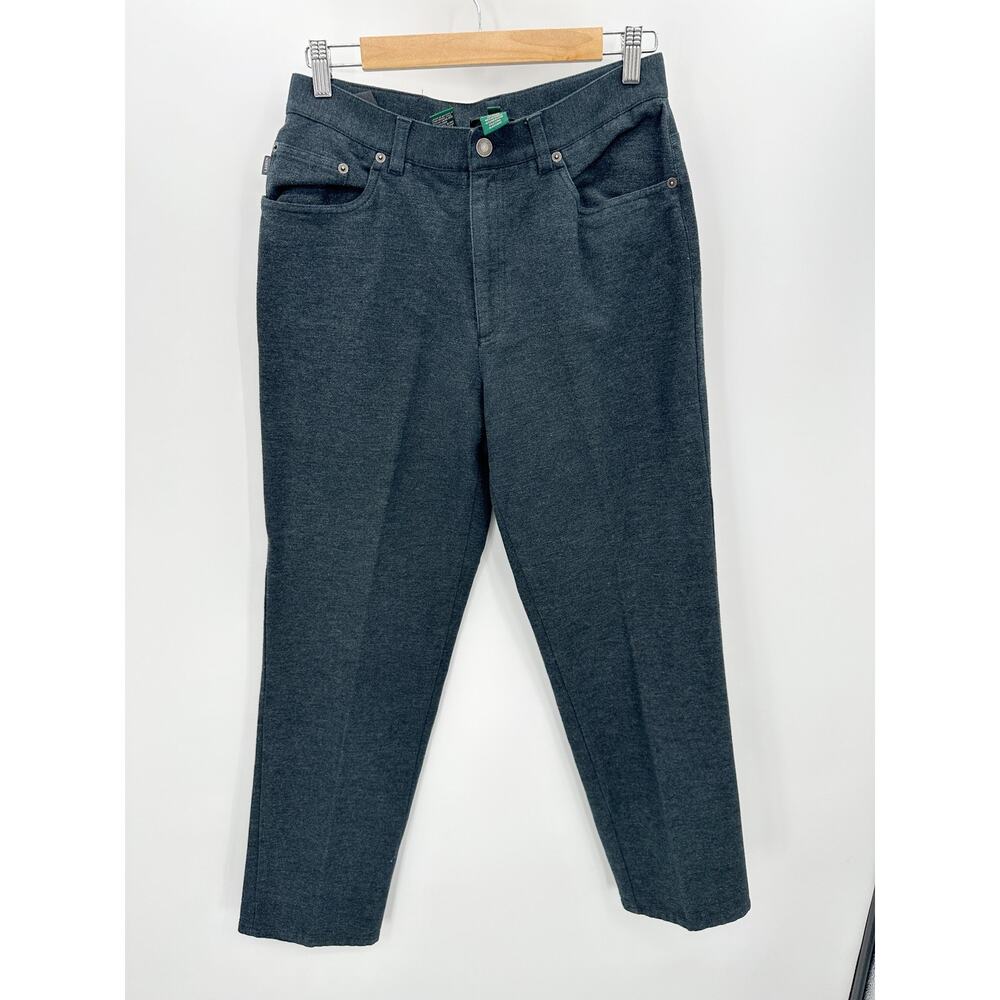 Lauren Jeans Co Womens Dark Gray Cotton Pants Size 10 Western Country High Rise